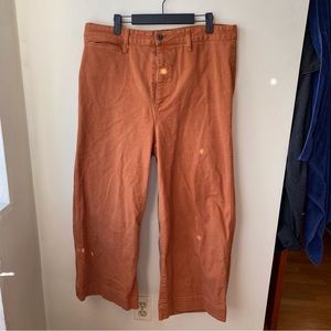Brown Wide Legged Cropped Emmett Pants